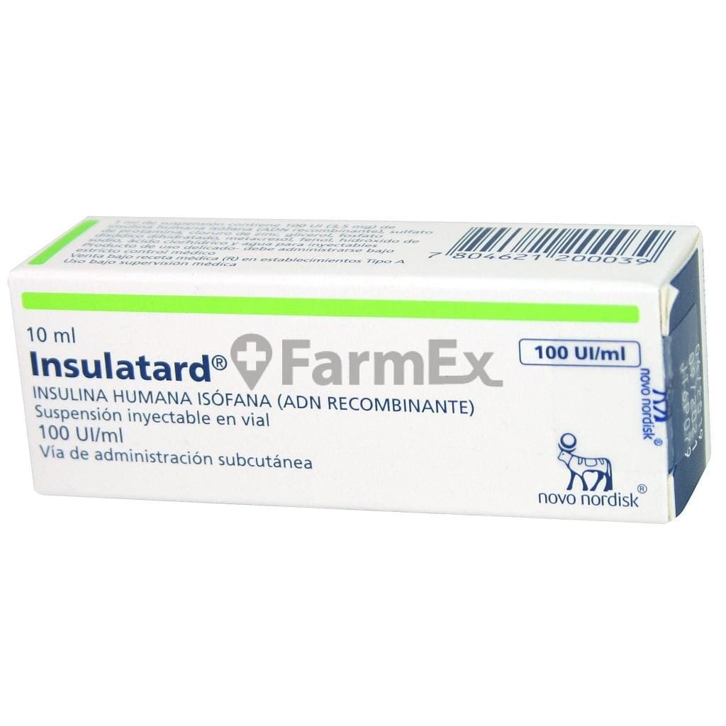 Insulatard Suspensión Inyectable 100 U.I. / mL x 10 mL Farmex-Fonasa-Persistente